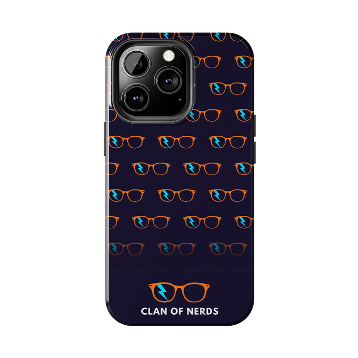 Orange/Cyan Glasses Pattern Tough Phone Case by Clan of Nerds