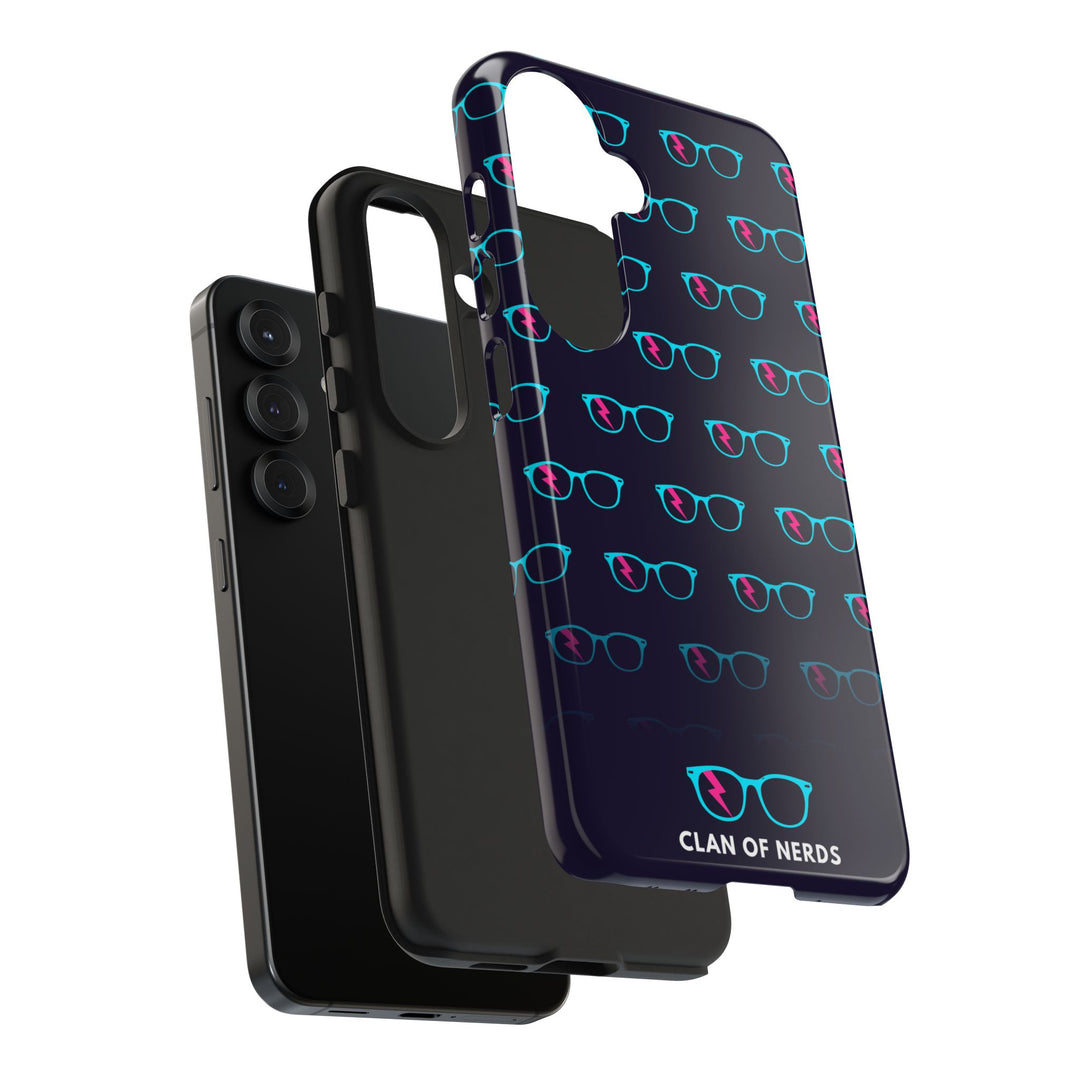 Cyan/Pink Glasses Pattern Tough Phone Case by Clan of Nerds