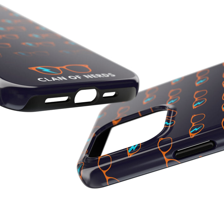Orange/Cyan Glasses Pattern Tough Phone Case by Clan of Nerds