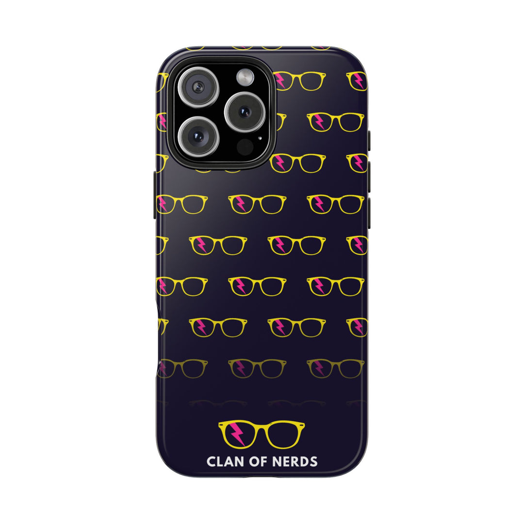 Yellow/Pink Glasses Pattern Tough Phone Case by Clan of Nerds