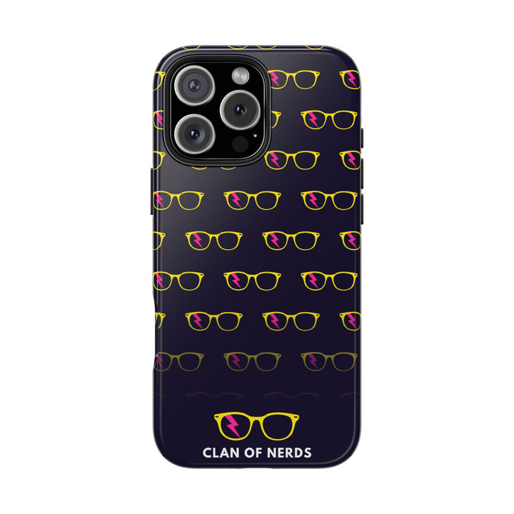 Yellow/Pink Glasses Pattern Tough Phone Case by Clan of Nerds