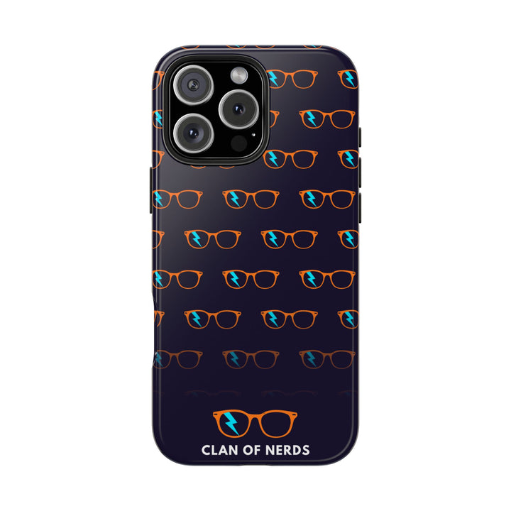 Orange/Cyan Glasses Pattern Tough Phone Case by Clan of Nerds