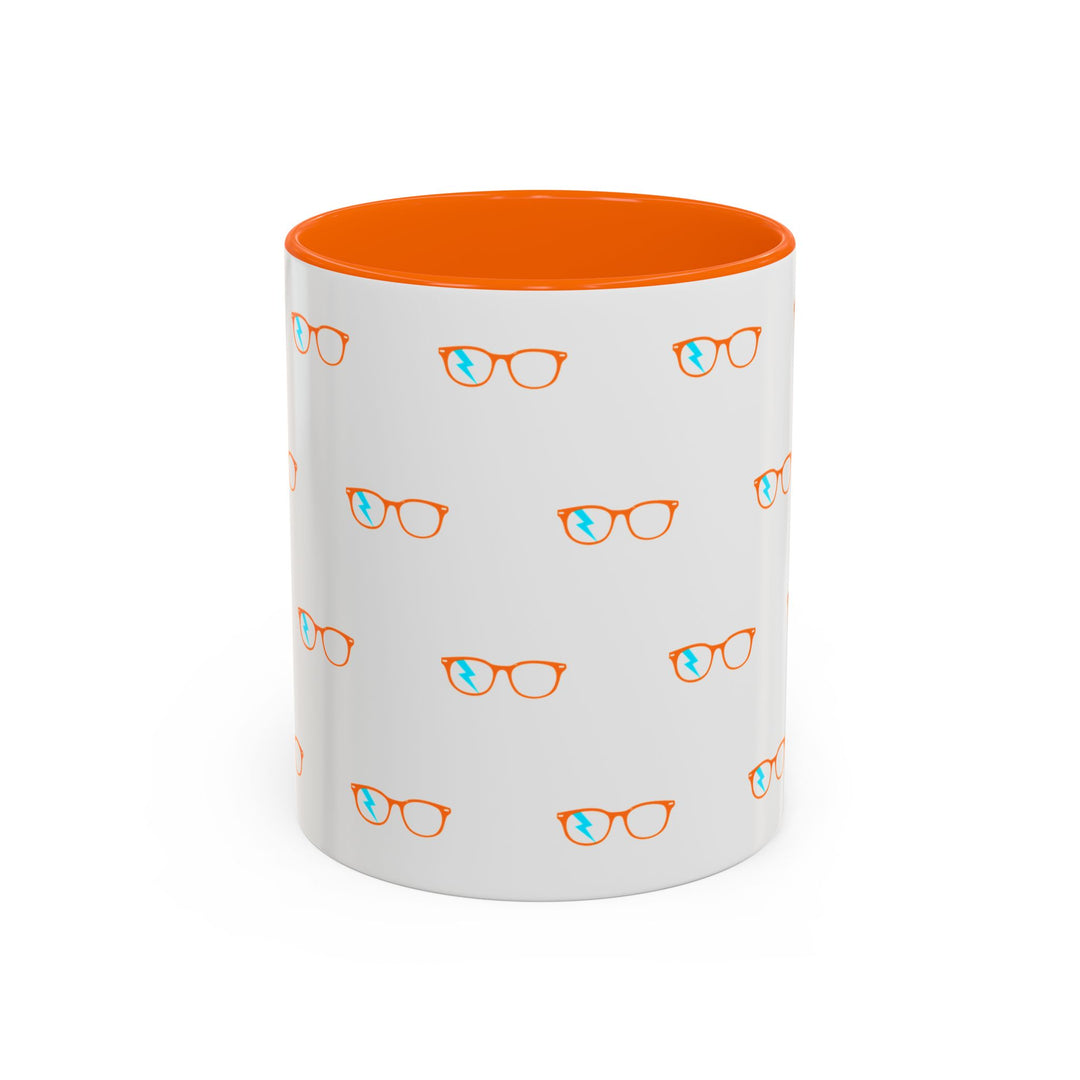 Scholar Glasses Accent Mug in Orange
