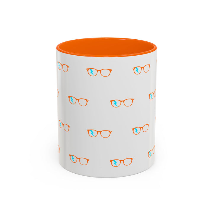 Scholar Glasses Accent Mug in Orange