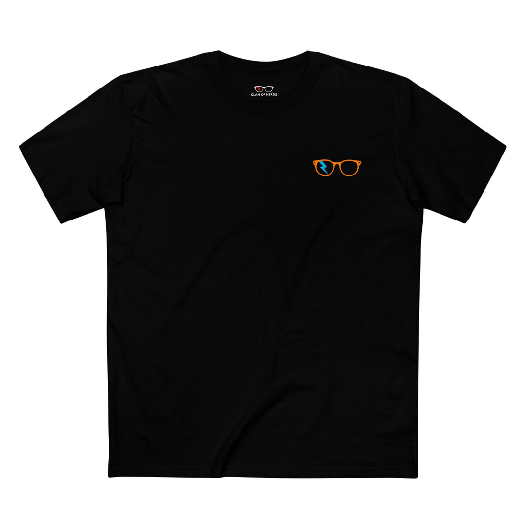 Orange/Cyan Glasses Men’s Tee by Clan of Nerds