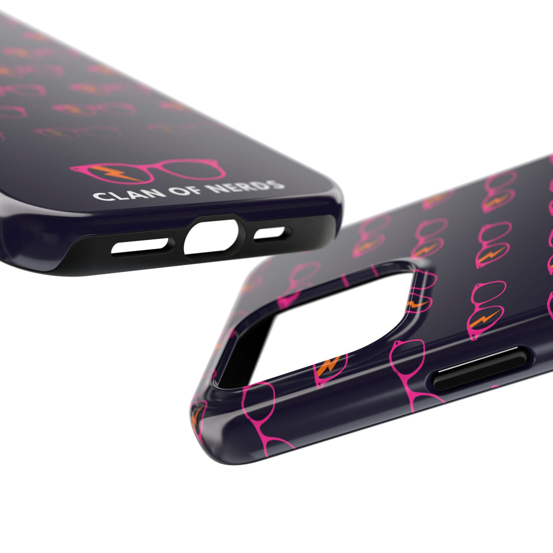 Pink/Orange Glasses Pattern Tough Phone Case by Clan of Nerds