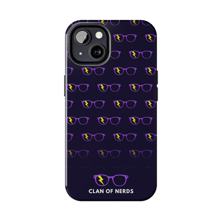 Purple/Yellow Glasses Pattern Tough Phone Case by Clan of Nerds
