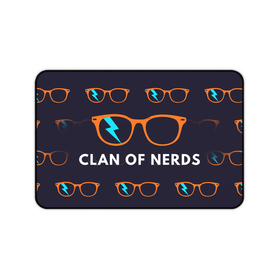 Orange/Cyan Glasses Pattern Desk Mat by Clan of Nerds