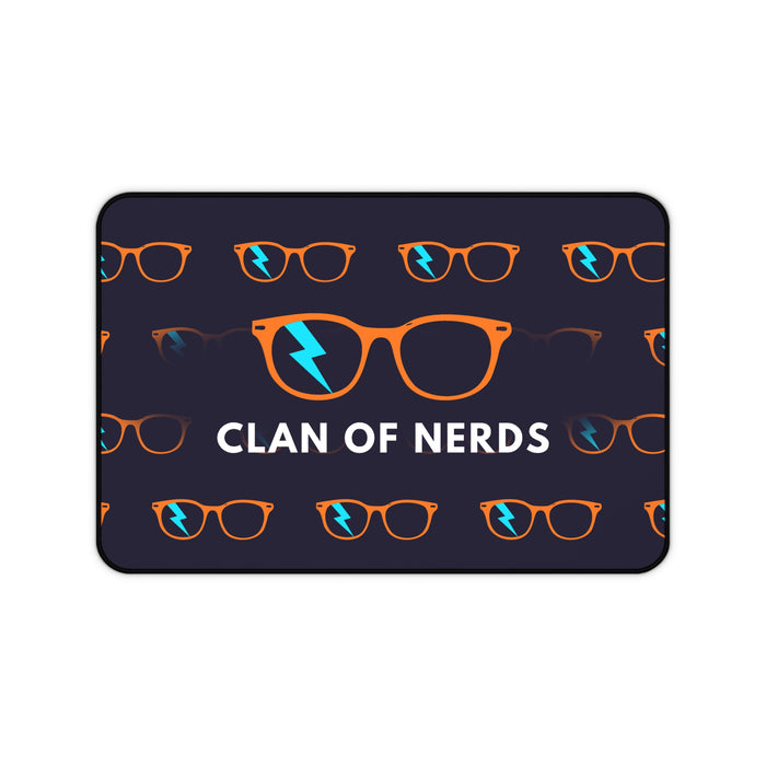 ORANGE/CYAN GLASSES PATTERN - DESK MAT