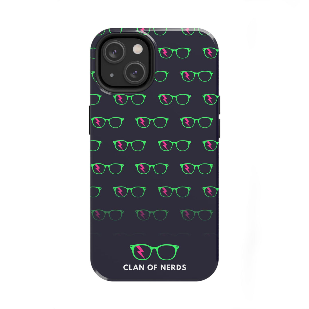 Green/Pink Glasses Pattern Tough Phone Case by Clan of Nerds