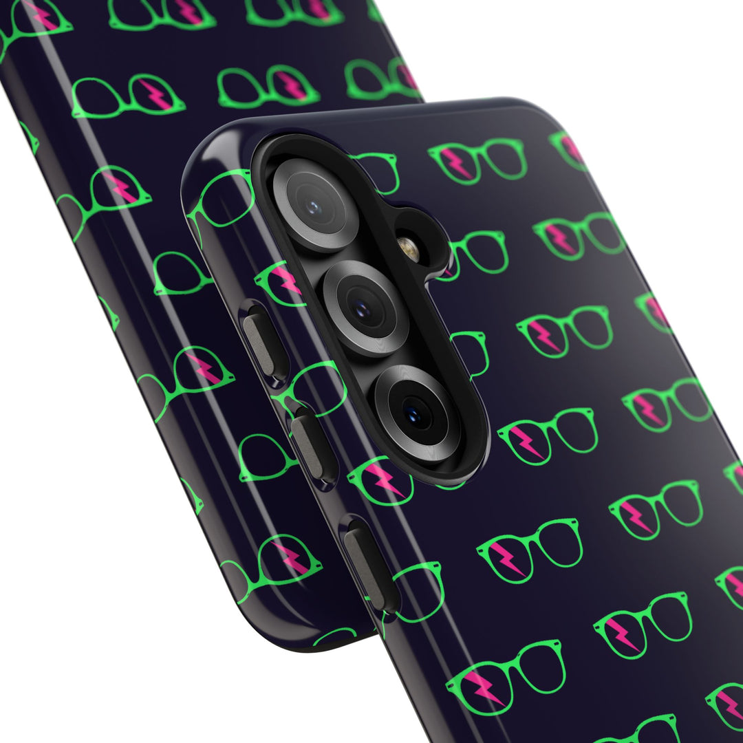 Green/Pink Glasses Pattern Tough Phone Case by Clan of Nerds