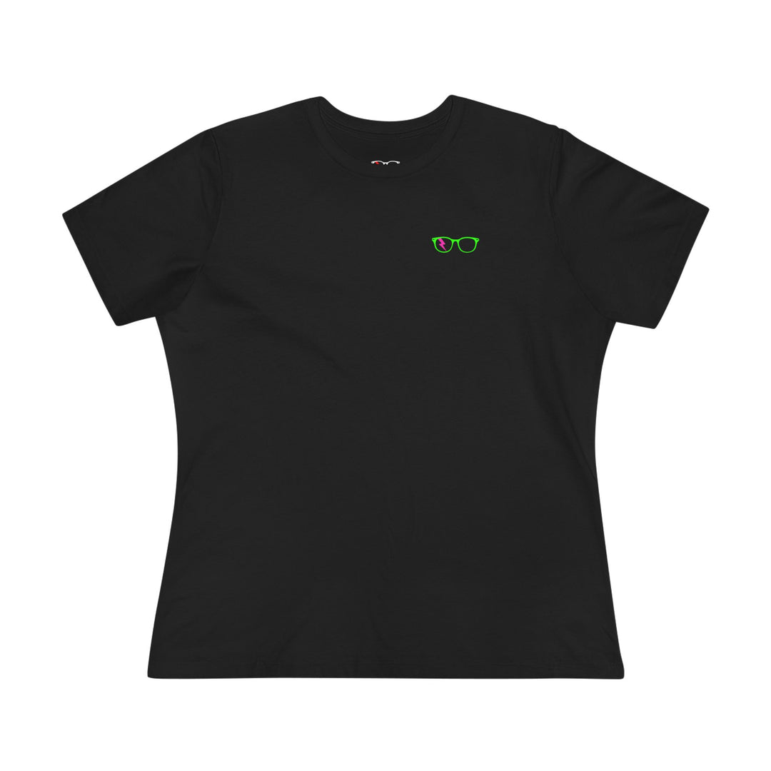 Green/Pink Glasses Women’s Tee by Clan of Nerds