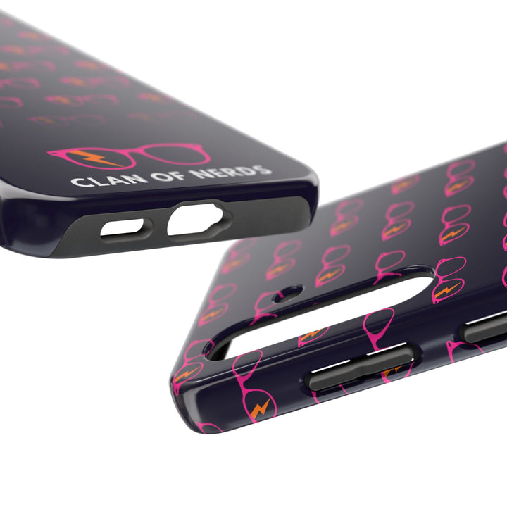 Pink/Orange Glasses Pattern Tough Phone Case by Clan of Nerds
