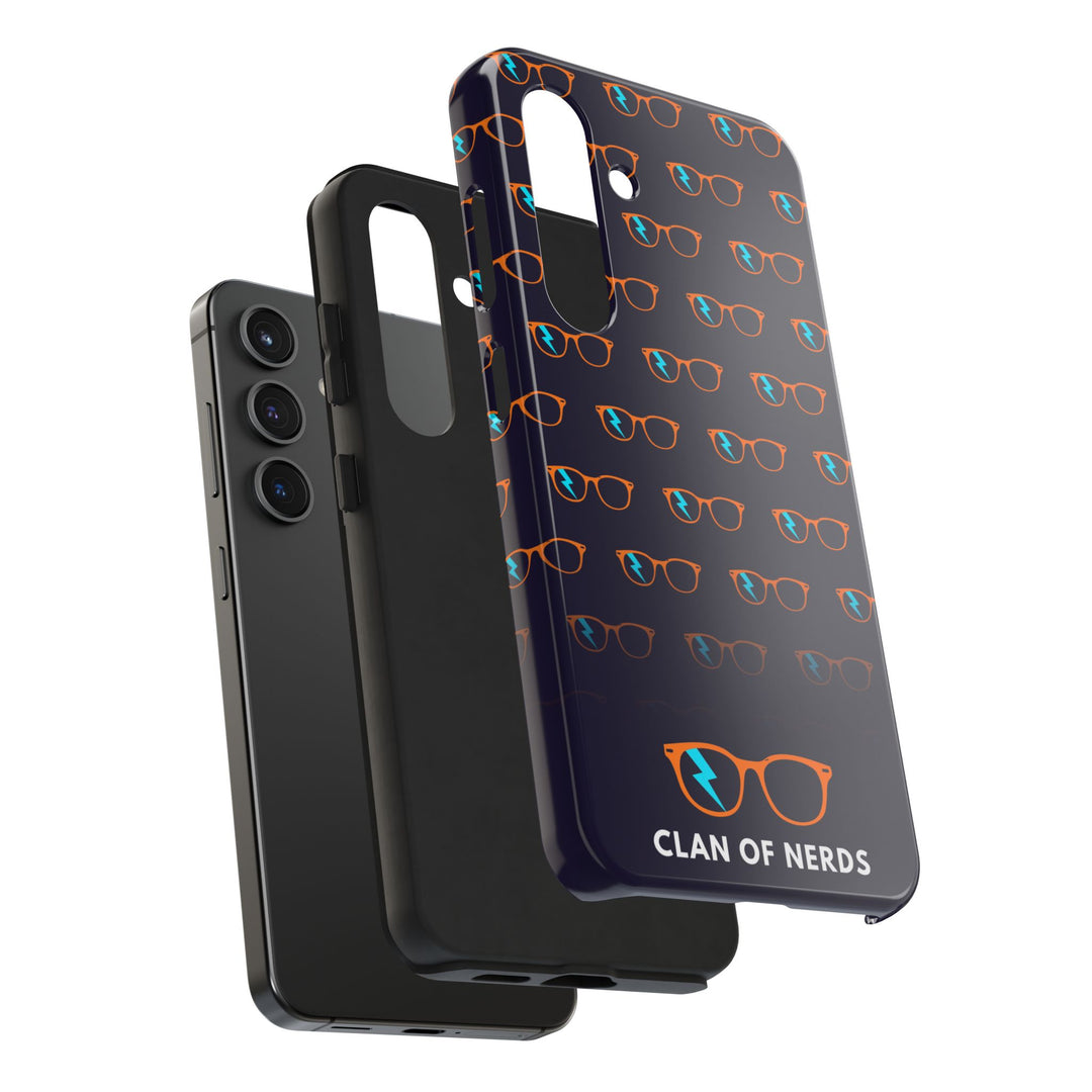 Orange/Cyan Glasses Pattern Tough Phone Case by Clan of Nerds