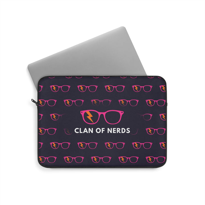 Pink/Orange Glasses Pattern Laptop Sleeve by Clan of Nerds