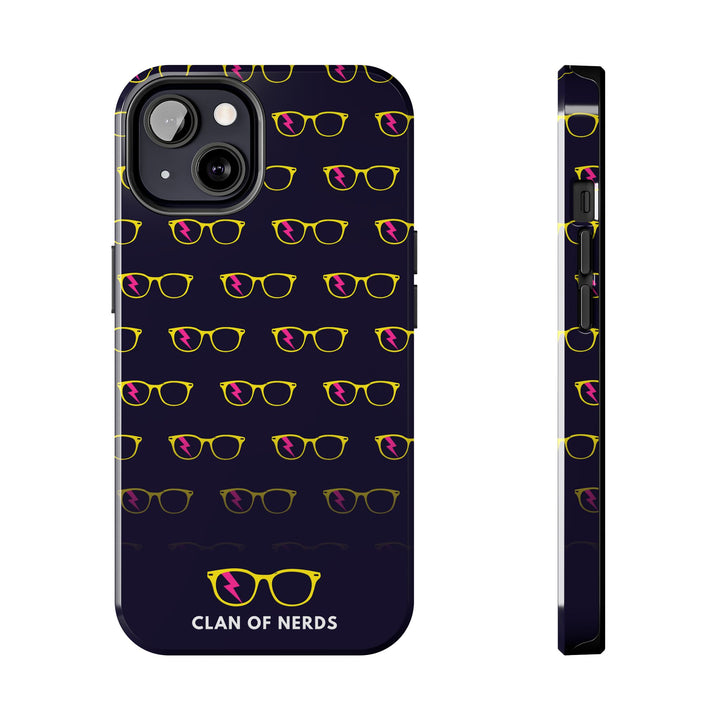Yellow/Pink Glasses Pattern Tough Phone Case by Clan of Nerds