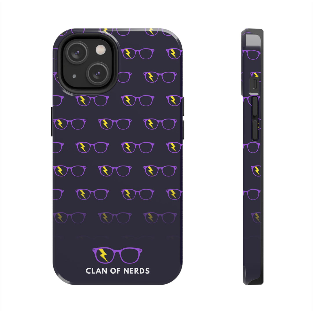 Purple/Yellow Glasses Pattern Tough Phone Case by Clan of Nerds