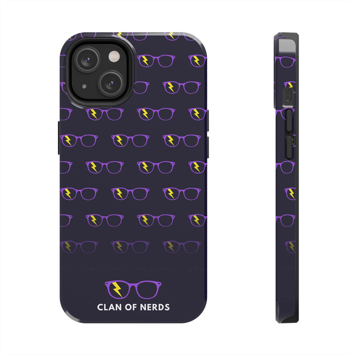 Purple/Yellow Glasses Pattern Tough Phone Case by Clan of Nerds