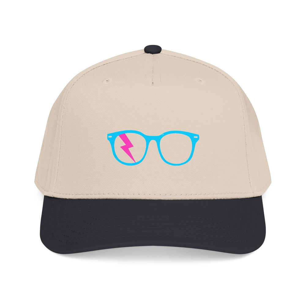 Cyan/Pink Glasses Cap in Black/Natural