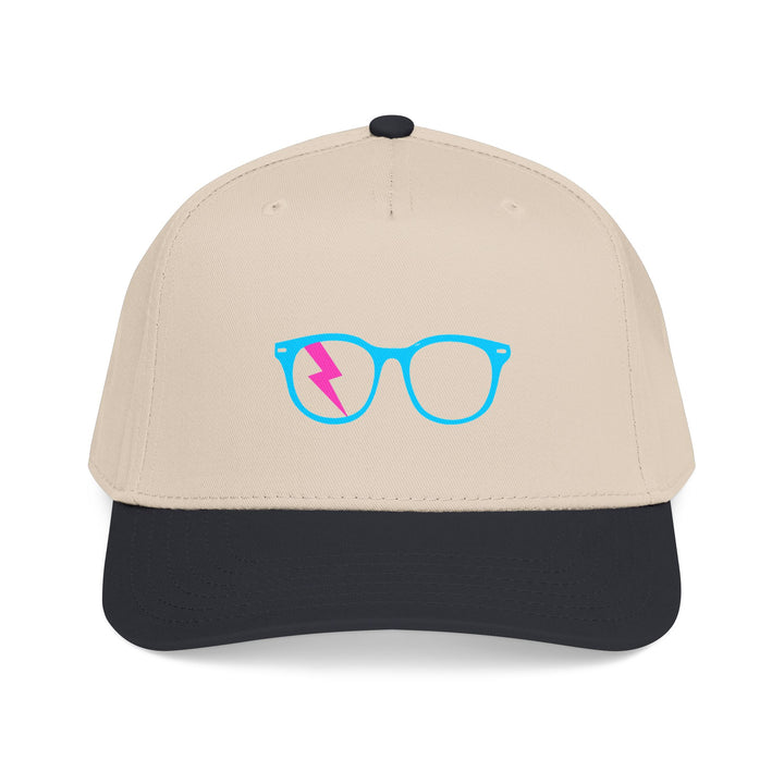 Cyan/Pink Glasses Cap in Black/Natural