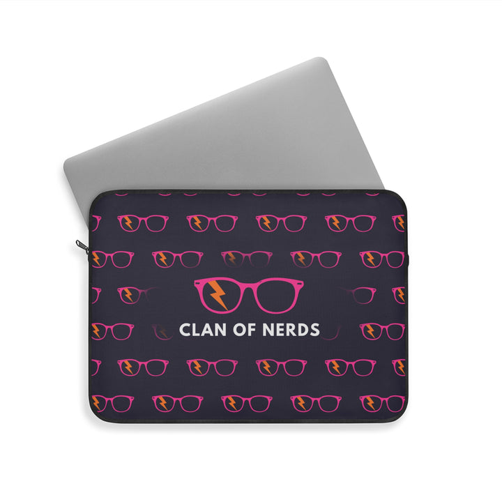Pink/Orange Glasses Pattern Laptop Sleeve by Clan of Nerds