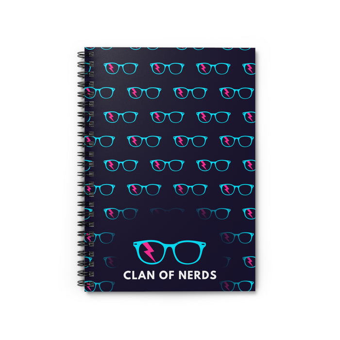 CYAN/PINK GLASSES PATTERN - SPIRAL NOTEBOOK