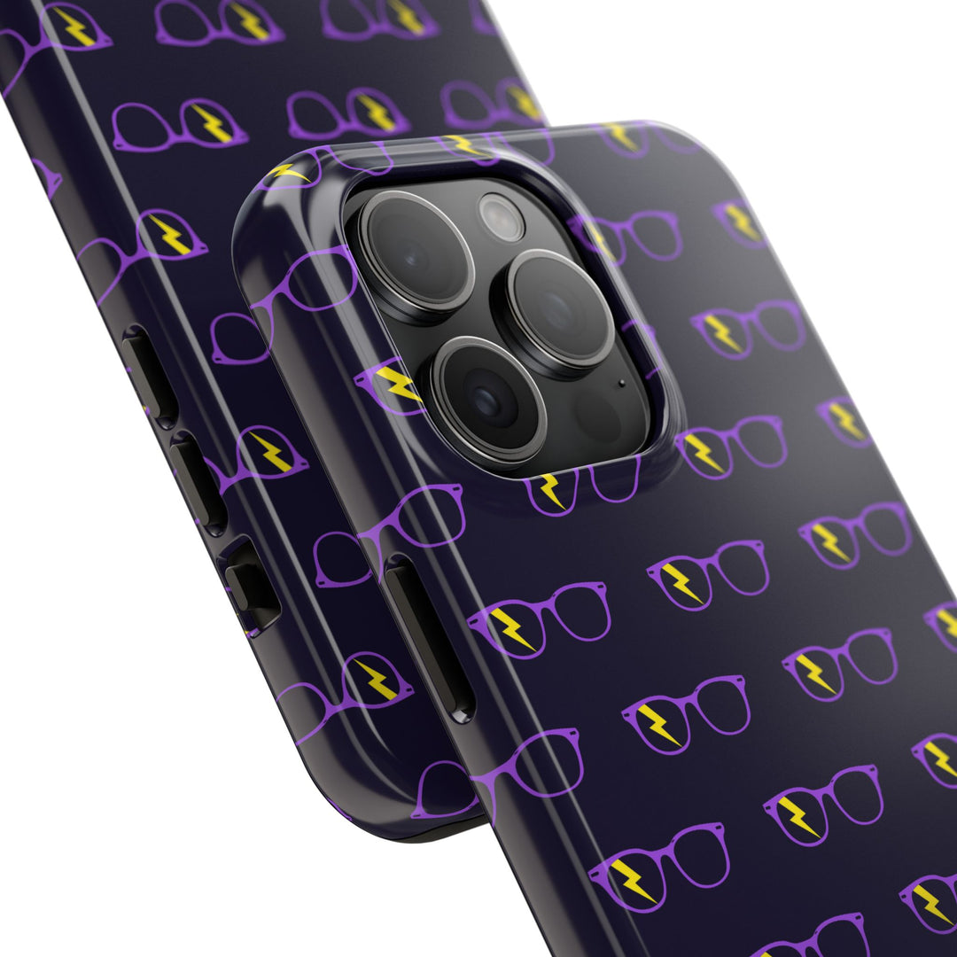 Purple/Yellow Glasses Pattern Tough Phone Case by Clan of Nerds