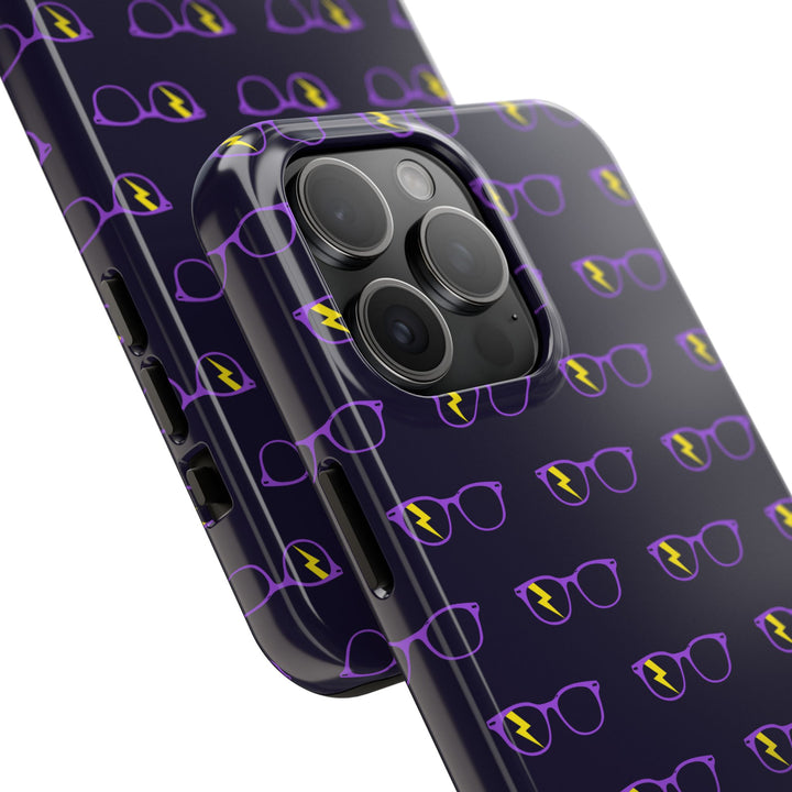 Purple/Yellow Glasses Pattern Tough Phone Case by Clan of Nerds