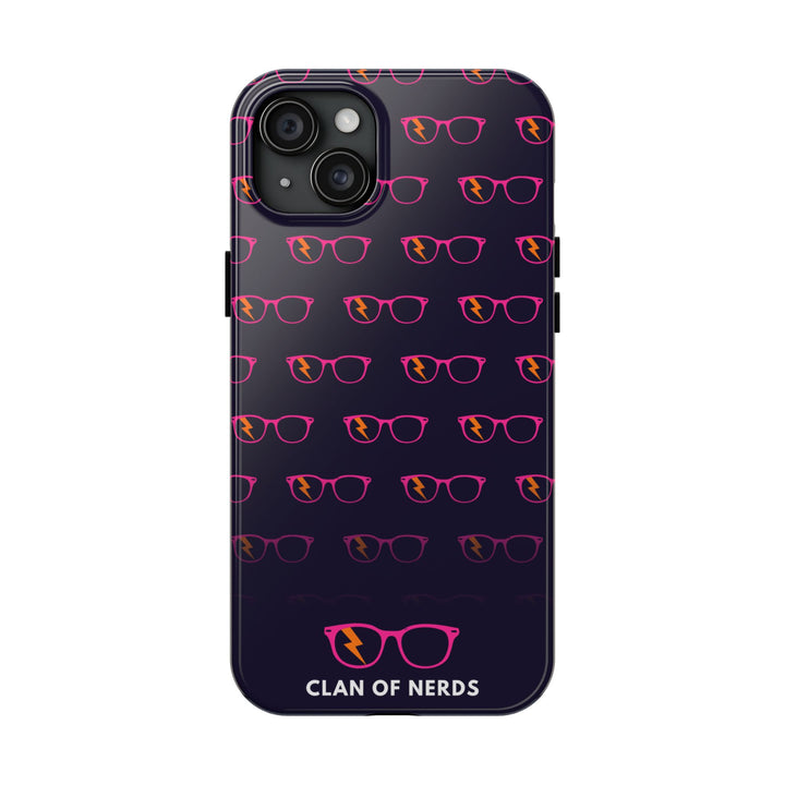 Pink/Orange Glasses Pattern Tough Phone Case by Clan of Nerds