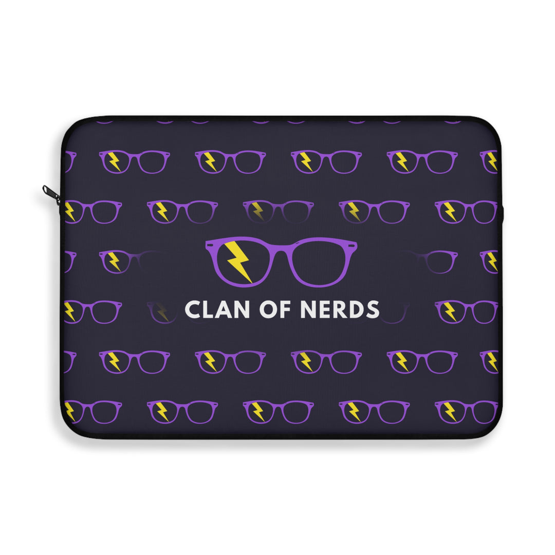 Purple/Yellow Glasses Pattern Laptop Sleeve by Clan of Nerds