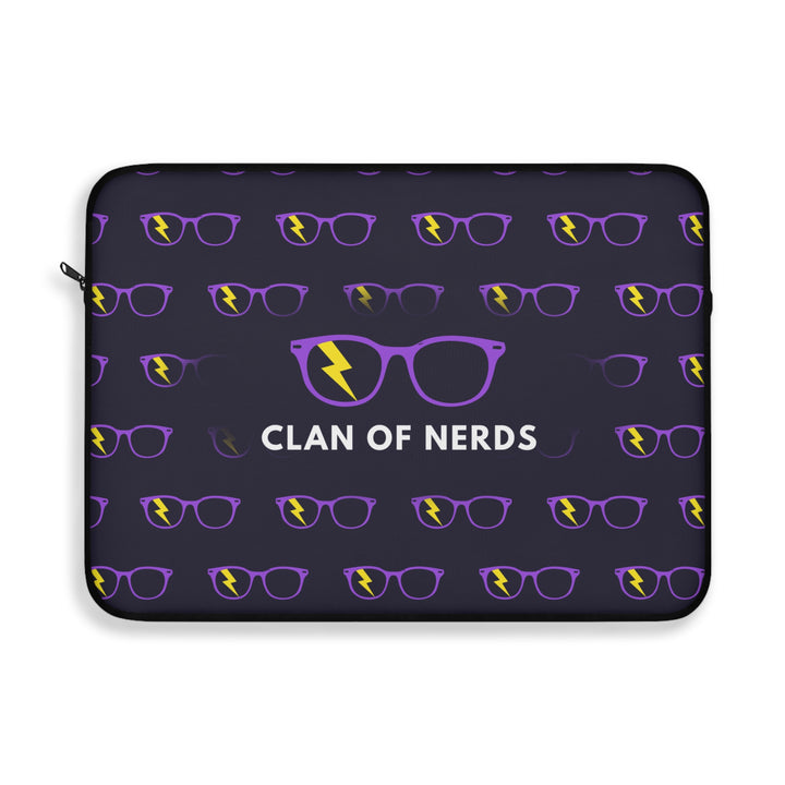 Purple/Yellow Glasses Pattern Laptop Sleeve by Clan of Nerds