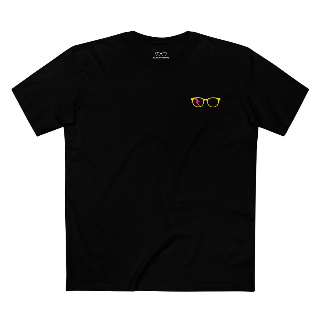 Yellow/Pink Glasses Men’s Tee by Clan of Nerds