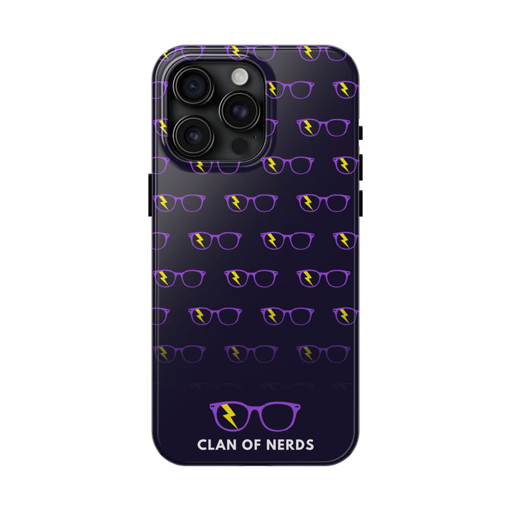 Purple/Yellow Glasses Pattern Tough Phone Case by Clan of Nerds