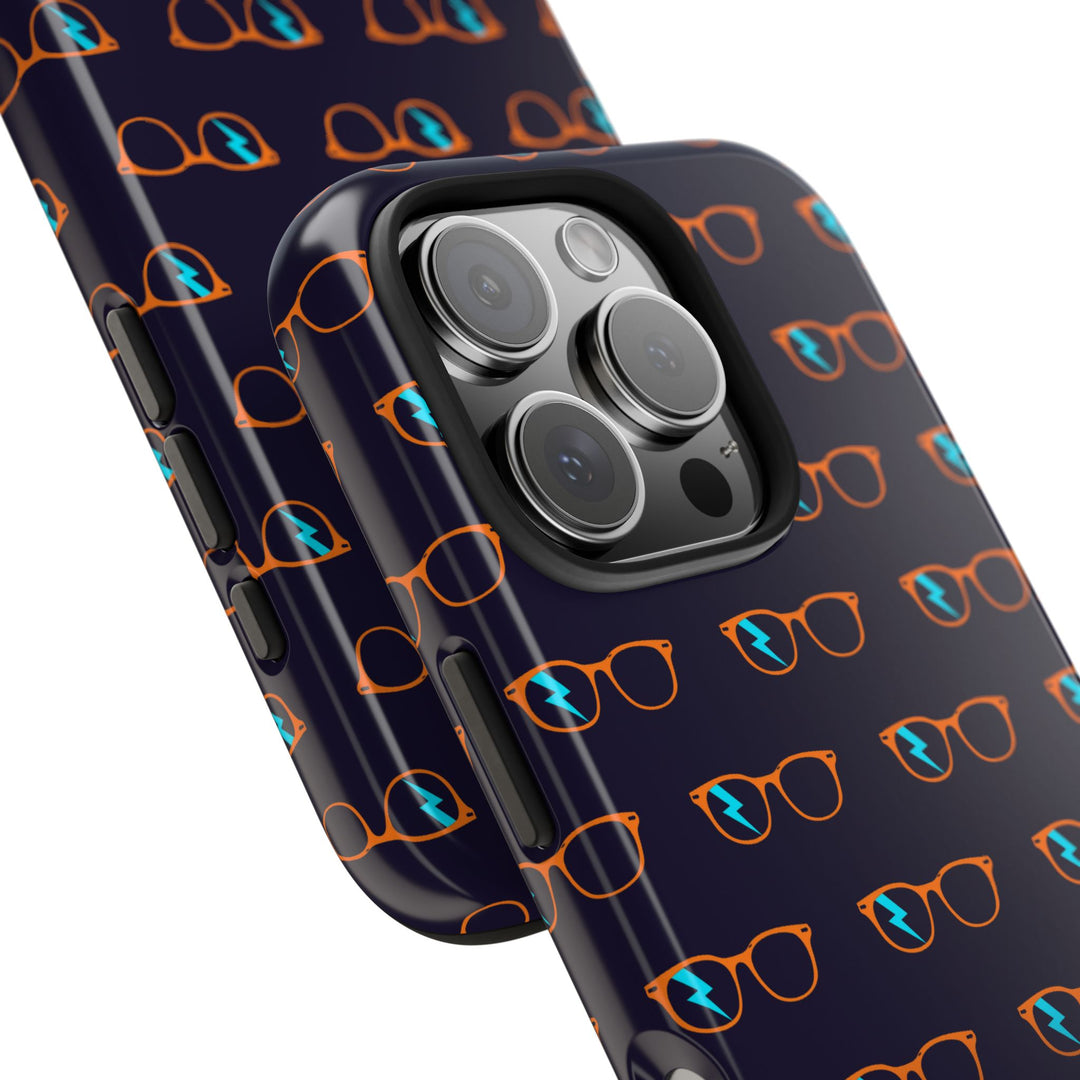 Orange/Cyan Glasses Pattern Tough Phone Case by Clan of Nerds