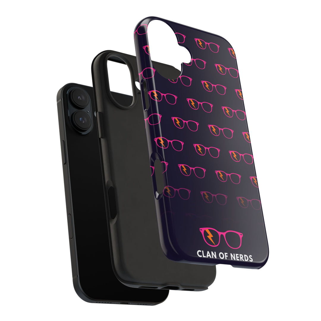 Pink/Orange Glasses Pattern Tough Phone Case by Clan of Nerds