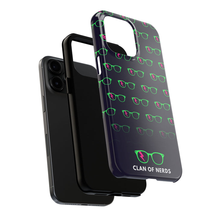 Green/Pink Glasses Pattern Tough Phone Case by Clan of Nerds