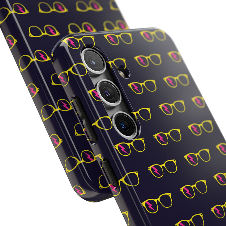 Yellow/Pink Glasses Pattern Tough Phone Case by Clan of Nerds