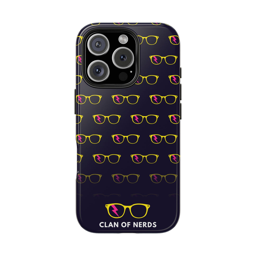 Yellow/Pink Glasses Pattern Tough Phone Case by Clan of Nerds