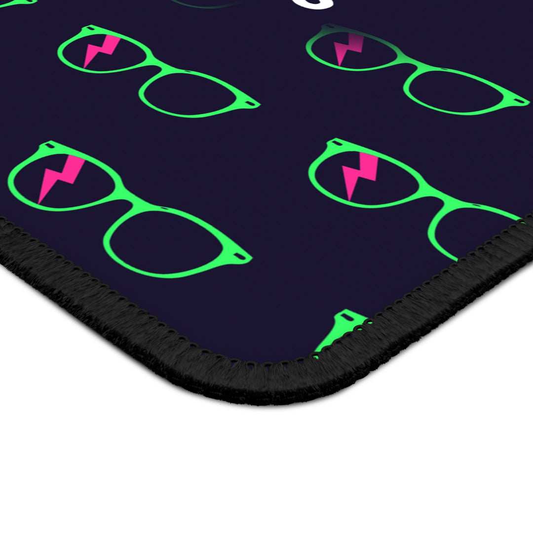 Green/Pink Glasses Pattern Mouse Pad by Clan of Nerds