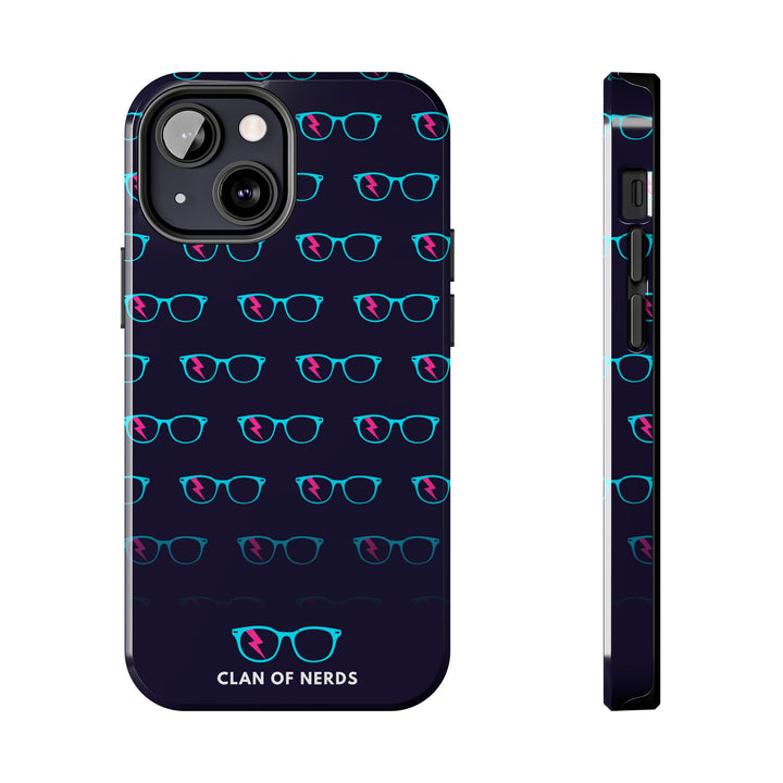 Cyan/Pink Glasses Pattern Tough Phone Case by Clan of Nerds
