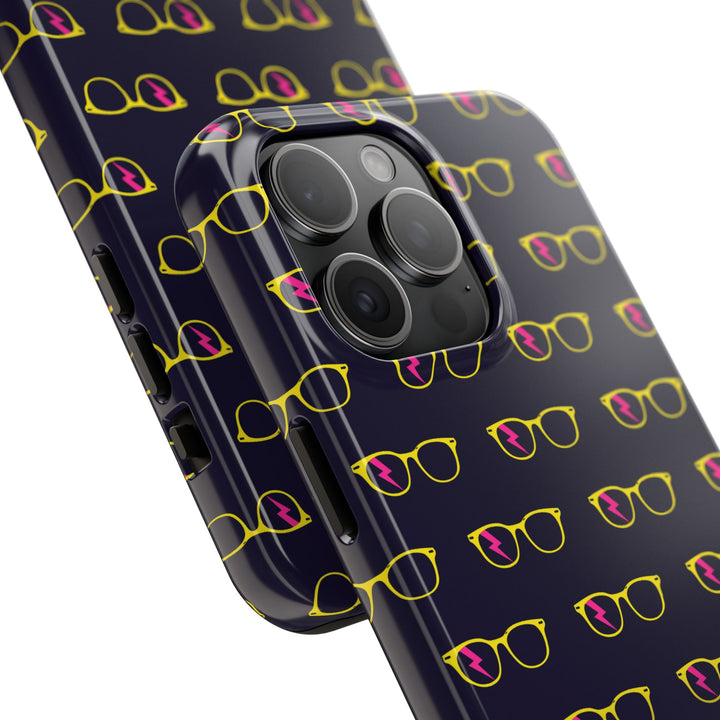 Yellow/Pink Glasses Pattern Tough Phone Case by Clan of Nerds