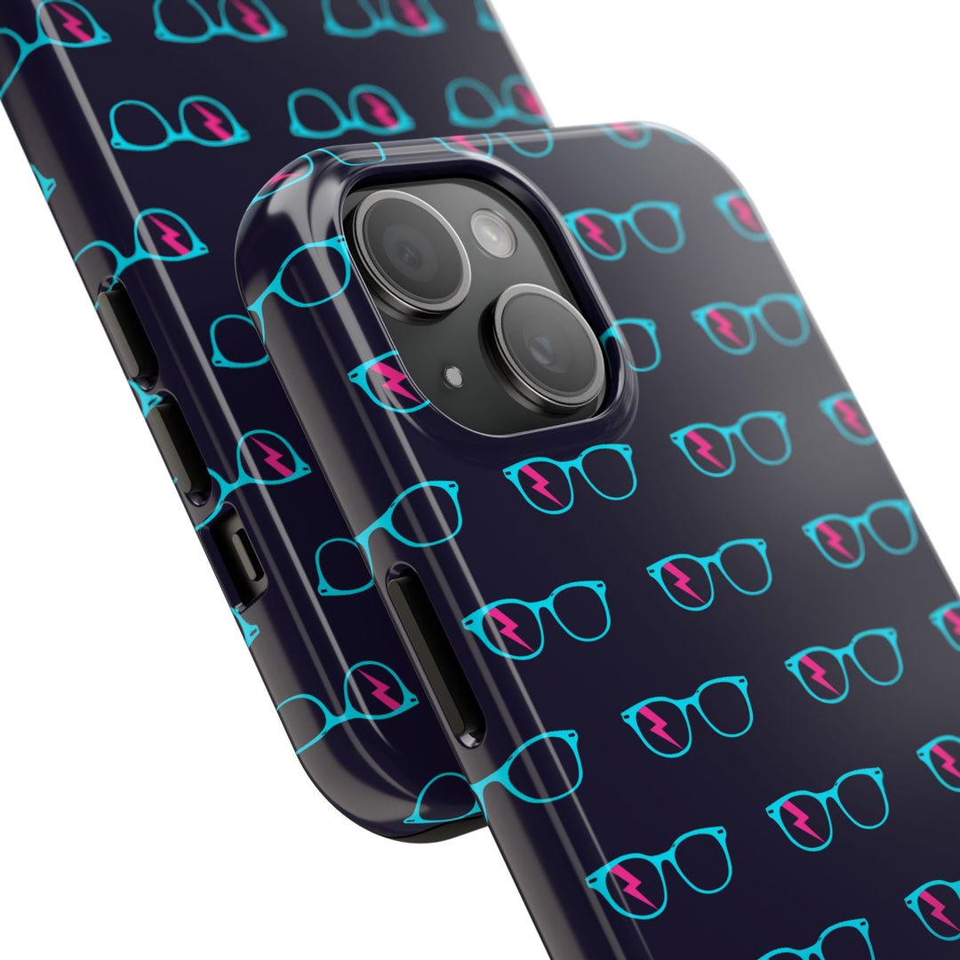 Cyan/Pink Glasses Pattern Tough Phone Case by Clan of Nerds