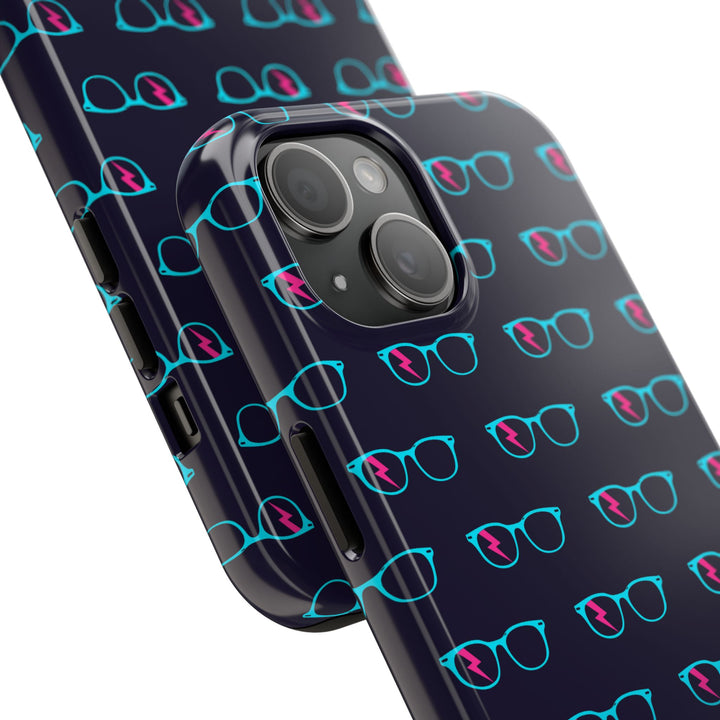Cyan/Pink Glasses Pattern Tough Phone Case by Clan of Nerds