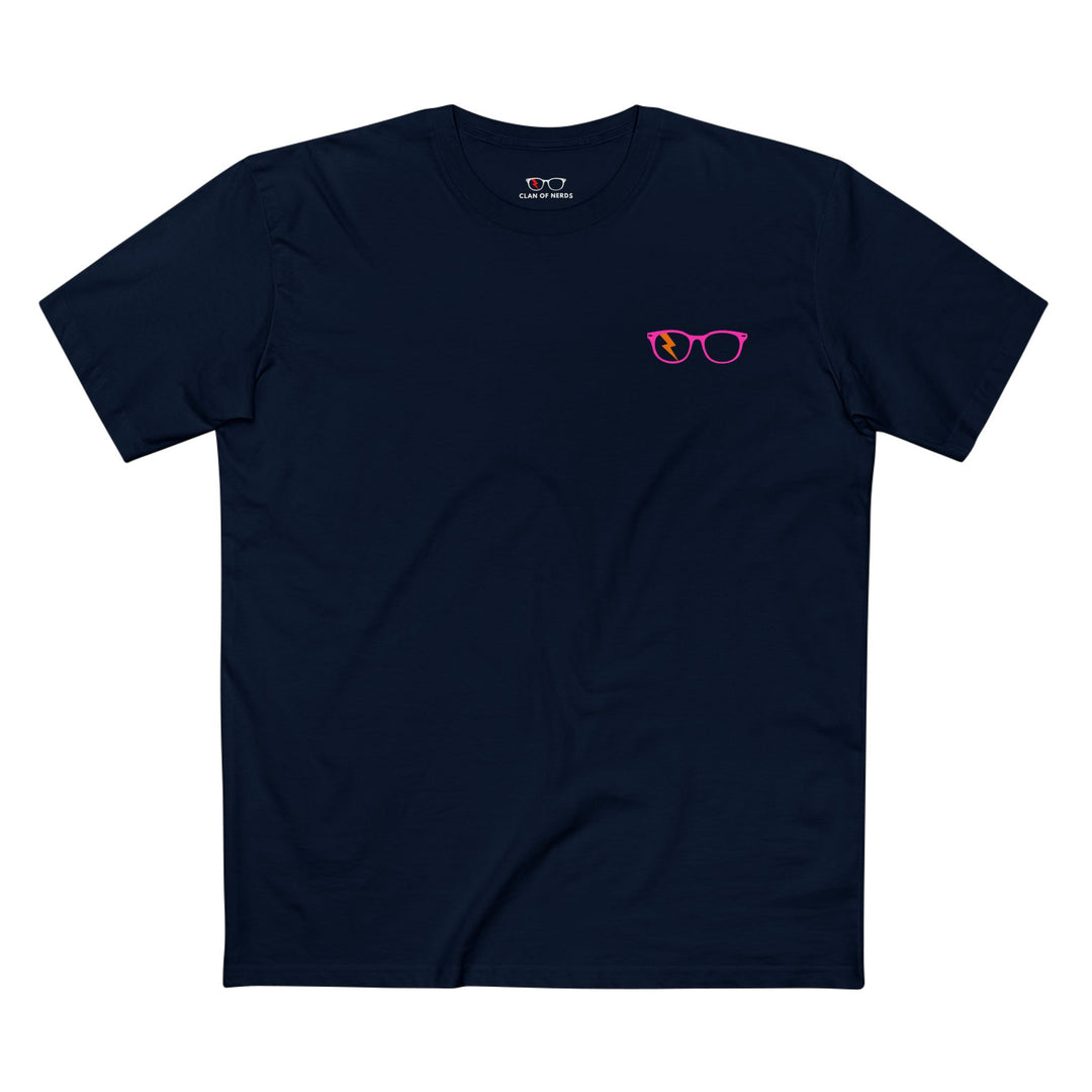 Pink/Orange Glasses Men’s Tee by Clan of Nerds
