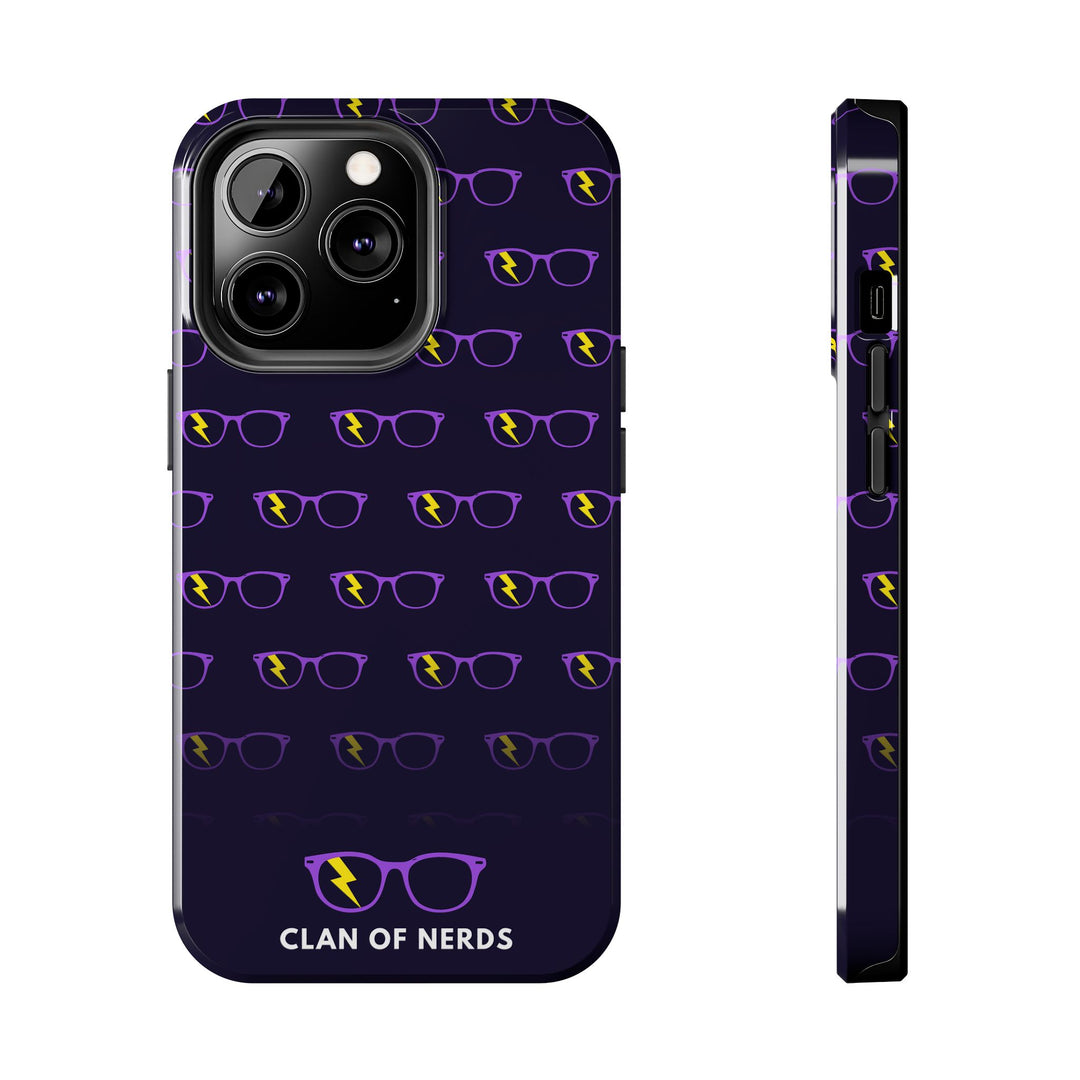 Purple/Yellow Glasses Pattern Tough Phone Case by Clan of Nerds