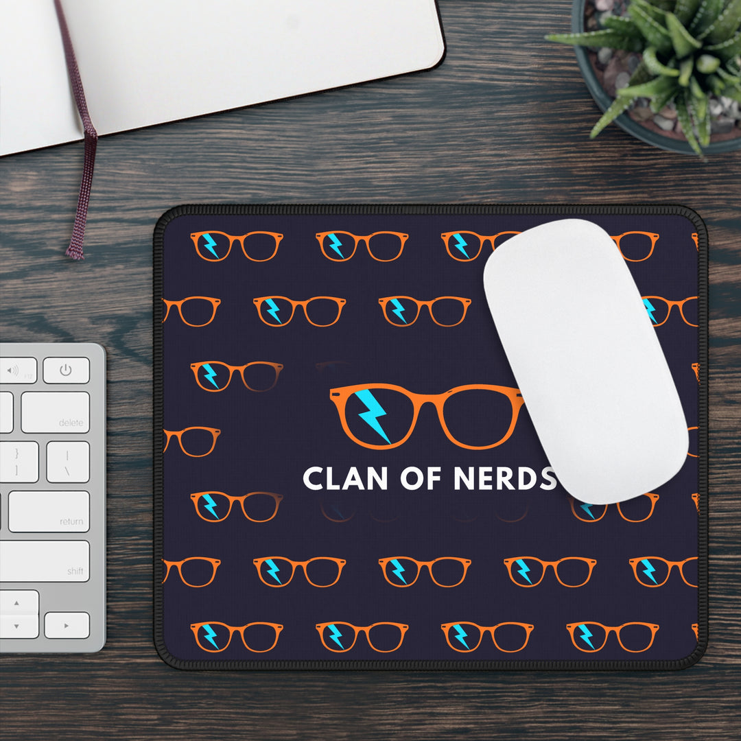 Orange/Cyan Glasses Pattern Mouse Pad by Clan of Nerds