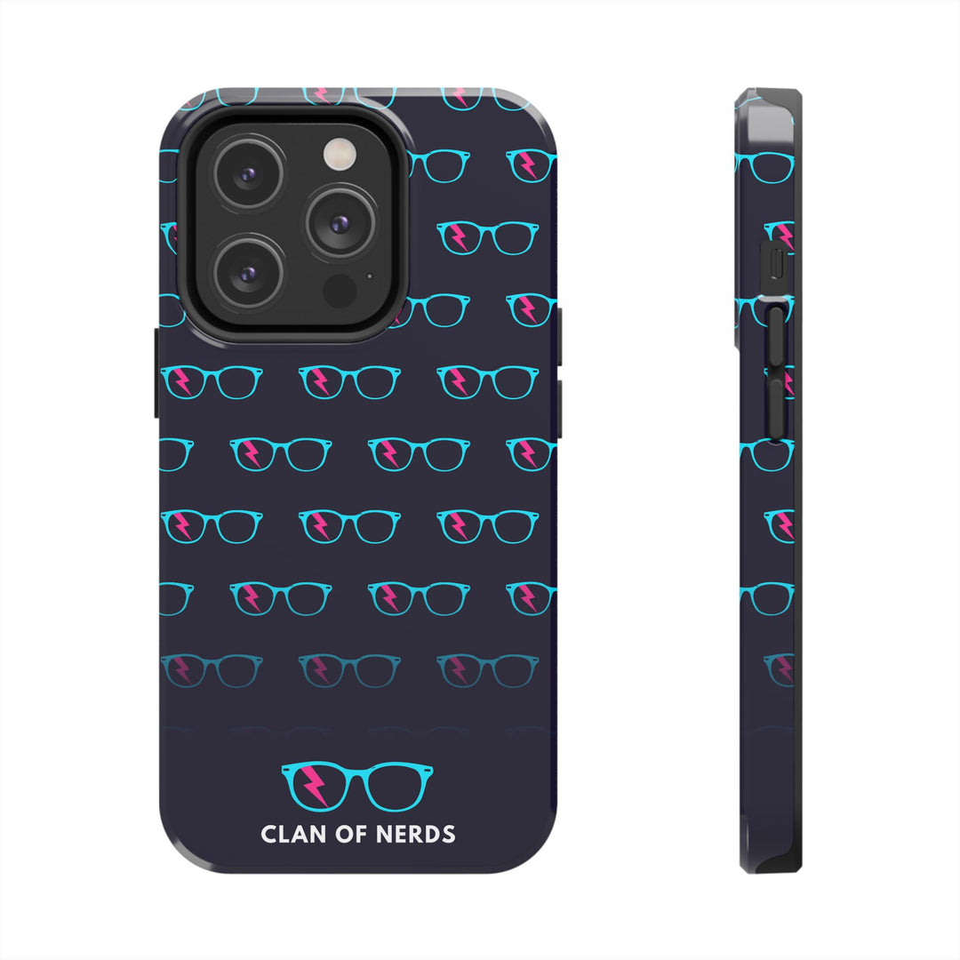 Cyan/Pink Glasses Pattern Tough Phone Case by Clan of Nerds