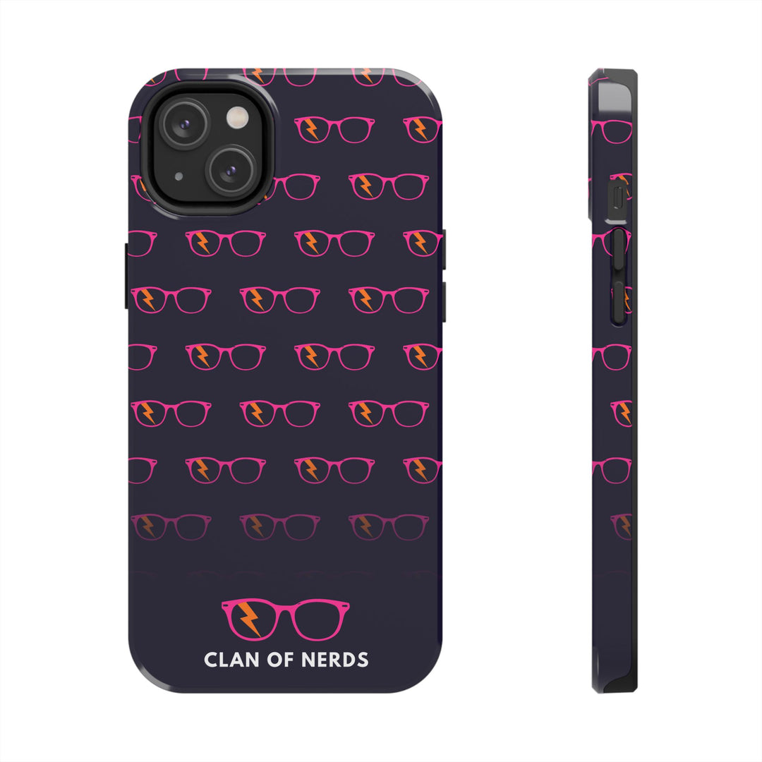 Pink/Orange Glasses Pattern Tough Phone Case by Clan of Nerds