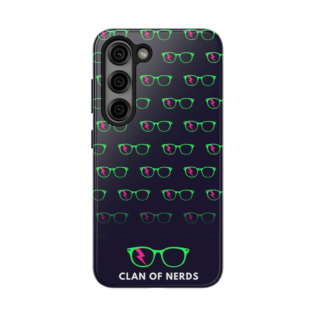 Green/Pink Glasses Pattern Tough Phone Case by Clan of Nerds