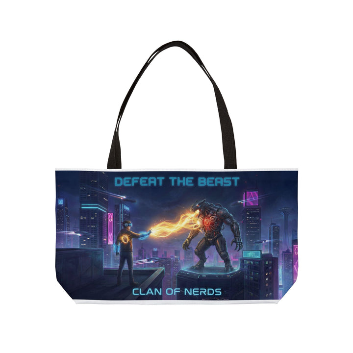 Defeat the Beast Tote Bag by Clan of Nerds
